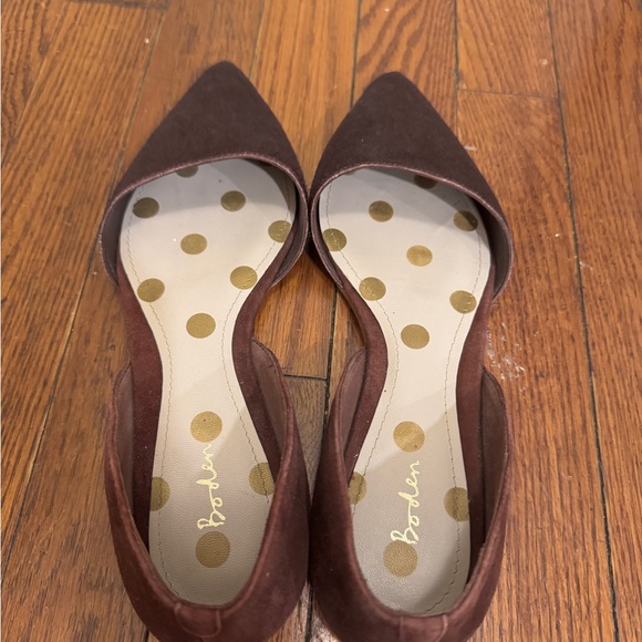 Boden Cleo Pony Hair Pointy Flats in burgundy maroon color size 8 like new - Picture 7 of 9